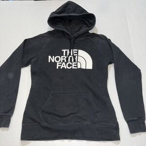 The North Face Jacket Small Black Women Pullover Hoodie Long Sleeve Used Faded